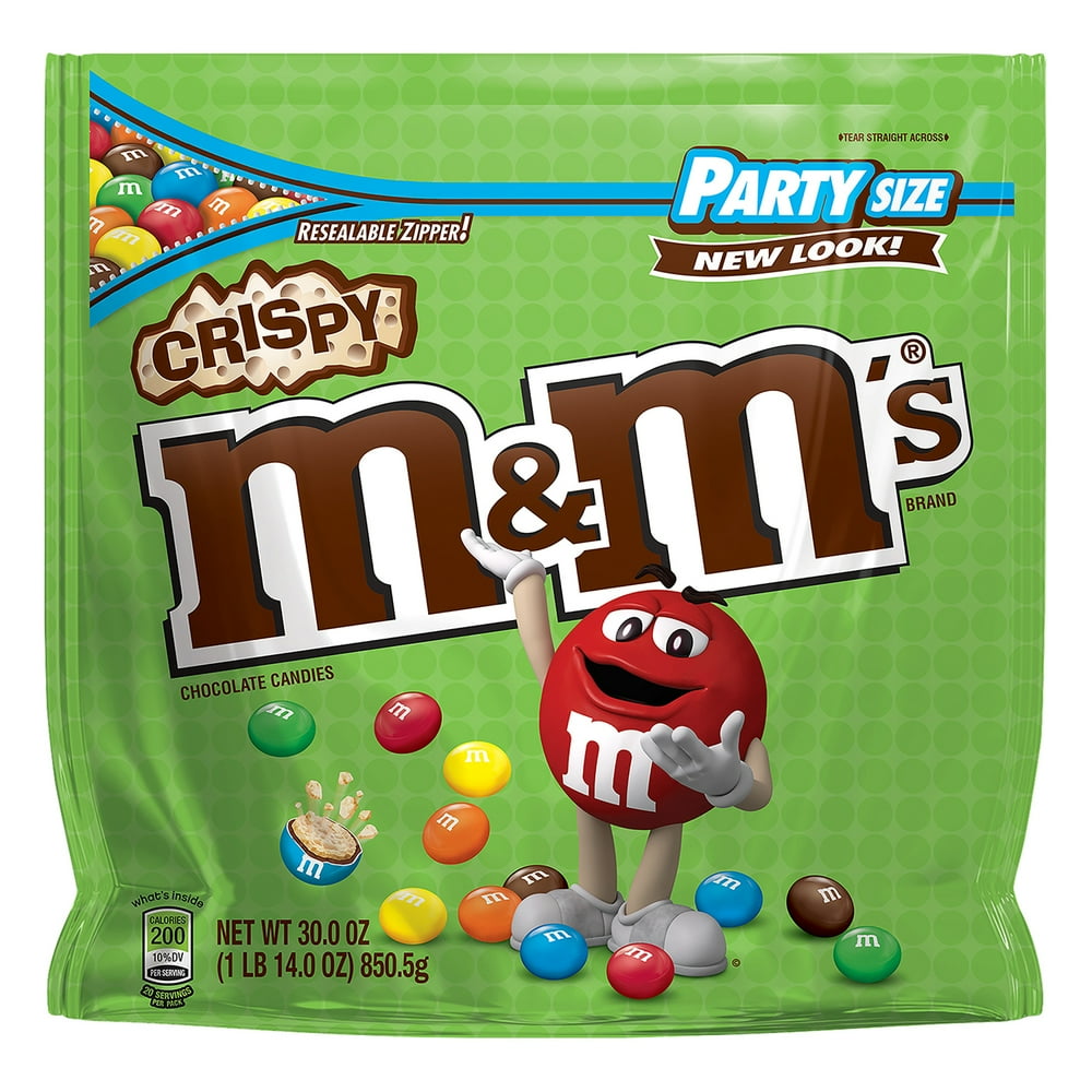 M&M's, Crispy Chocolate Party Size Candy, 30 Oz