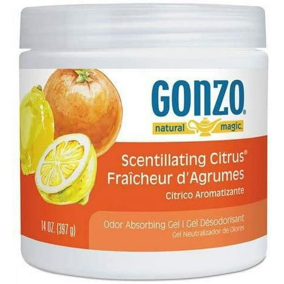 Natural Magic 4119D Odor Absorbing Gel, Scentillating Citrus, 14 oz Jar, 12/Carton