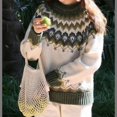 thumbnail image 1 of Chandail Élégant pour Femme en Tricot Côtelé à Col Rond, Manches Longues, Coupe Ample, pour le Travail Quotidien Décontracté, 1 of 1
