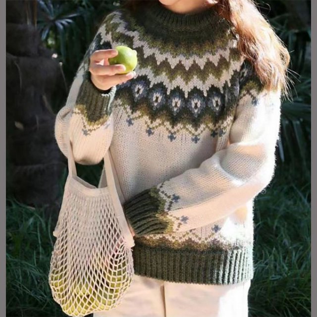 Chandail Élégant pour Femme en Tricot Côtelé à Col Rond, Manches Longues, Coupe Ample, pour le Travail Quotidien Décontracté