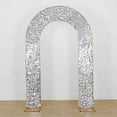 thumbnail image 6 of Efavormart Silver Big Payette Sequin Open Arch Backdrop Cover, Sparkly U-Shaped Fitted Wedding Arch Slipcover - 8ft, 6 of 7