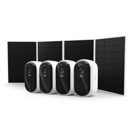 Arlo Essential (3rd Gen) HD Outdoor Security Cameras w/ Solar Panels, 4-pack