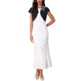 thumbnail image 2 of INSPIRE CHIC Women's Formal Crop Cardigan 3D Flower Collared Short Sleeve Wedding Guest Jacket Bolero XL Black, 2 of 6