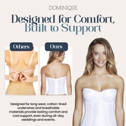 Dominique Women’s Backless Strapless Juliette Satin Longline Bustier Bridal Bra #8950 – Full Support- Lingerie for women