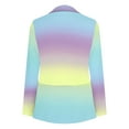 thumbnail image 6 of Winter Stylish Olyvenn Women's Rainbow Blazer Long Sleeve Work Office Gradient Color Suit Jacket Outwear Rainbow Blazer Suit Jacket for Women Trendy Yellow 10, 6 of 7