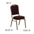 thumbnail image 2 of HERCULES Series Crown Back Stacking Banquet Chair in Burgundy Fabric - Gold Frame, 2 of 9