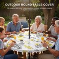 thumbnail image 3 of Round Outdoor Tablecloth with Umbrella Hole and Zipper, Yellow Spring Floral Tablecloth with Elastic Waterproof, Flowers Botanical Elegant Pastoral Patio Table Covers for 31" - 35" Pool Tables, 3 of 9