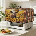 thumbnail image 2 of TSOVTHRID Sunflower Cow Aztec Tribal Print Microwave Oven Dust Cover Toaster Oven Cover with Top Handle Dust-Proof Kitchen Appliance Protector Dirt Fingerprint Protection, 18.25"W x 14.5"D x 11"H, S, 2 of 7