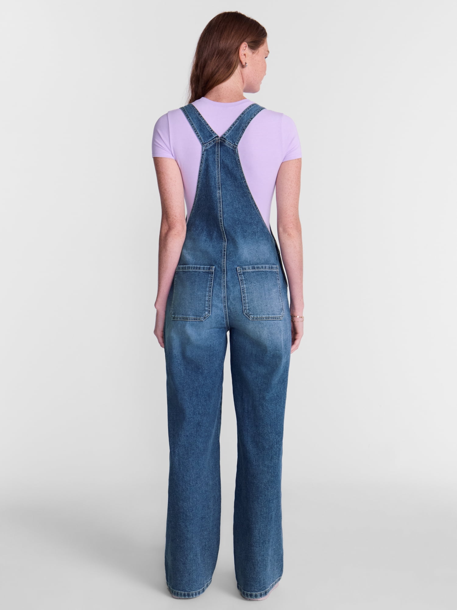 No Boundaries Wide Leg Baggy Overalls, Women's XXS-XXL