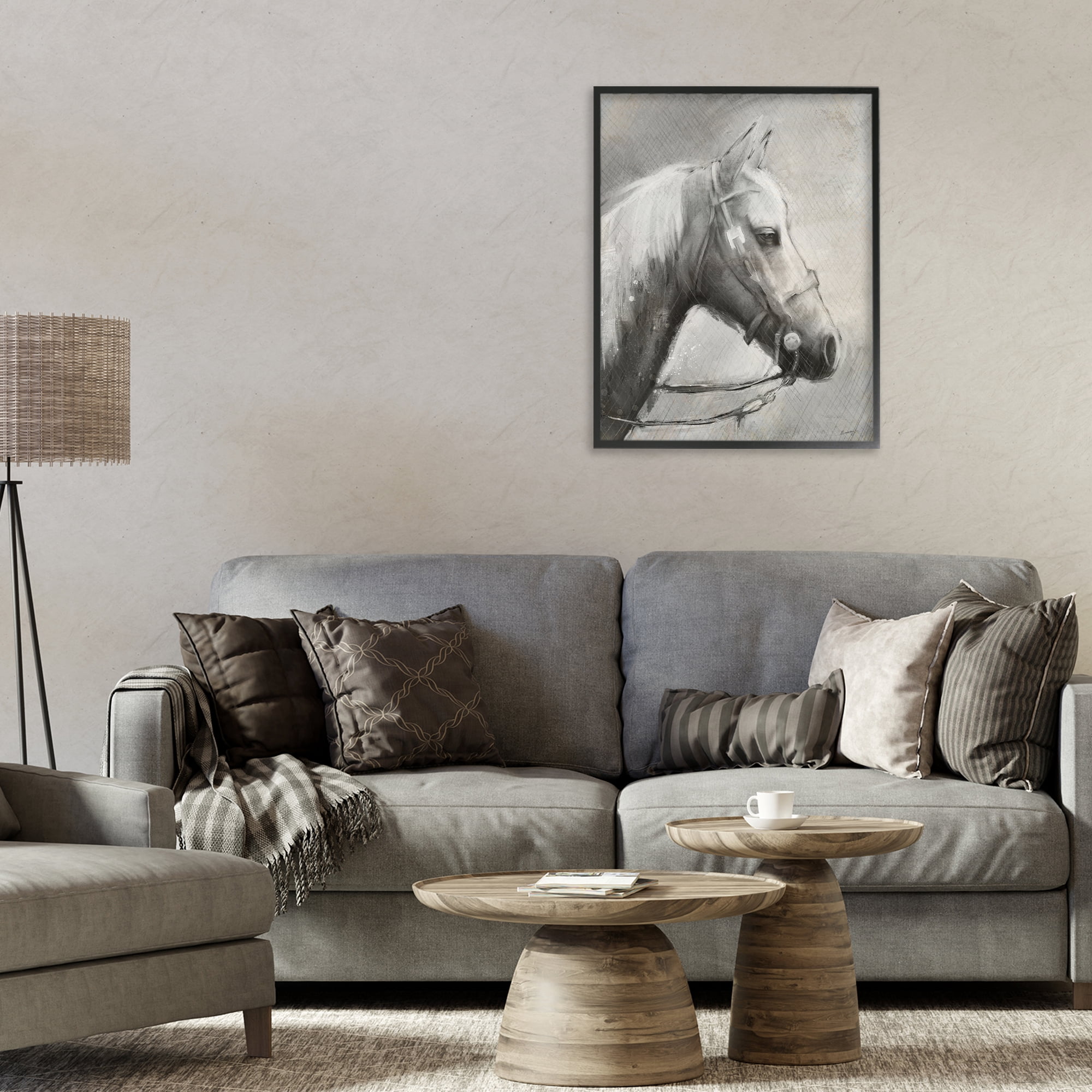 Stupell Industries Modern Ranch Horse Black Framed Giclee Art, design by Chad Barrett