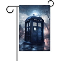 Doctor Dr Who Police Box Mice Welcome Garden Flag 12x18 Double Sided Yard Flags Farmhouse Decor Small