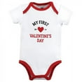 thumbnail image 3 of Hudson Baby Infant Boy Cotton Bodysuits, Valentine Heartbreaker, 0-3 Months, 3 of 5