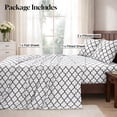 thumbnail image 4 of Lux Decor Cal King Bed Sheets Set 4 Piece - Quatrefoil Pattern, Ultra Soft Polyester Sheet Deep Pocket Fit, Wrinkle Free, Breathable & Fade Resistant OEKO-TEX Certified, White, 4 of 11