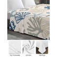 thumbnail image 5 of Cal King Size Flat Sheet Only, Blue Beige Coastal Soft Brushed Microfiber Bed Sheets, Summer Beach Starfish Coral Nautical Rustic Hotel Quality Breathable Bedding Top Sheet, Easy Care, 108"x98", 5 of 9