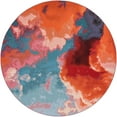 thumbnail image 2 of Unique Loom Outdoor Modern Collection Area Rug - Rayleigh (10'  Round Gray and Pink/Orange), 2 of 9