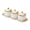 thumbnail image 4 of Tarro de cerámica para especias de gran capacidad con tapa, elegante caja para especias, condimentos de cocina Blanco, 4 of 9