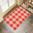thumbnail image 2 of Rustic Charm Linen Buffalo Plaid Rug 30x17in - Colorful Indoor/Outdoor Check Rugs Non-Slip Washable Perfect for Layered Door Mats Front Porch Kitchen and Farmhouse Entryway, 2 of 6