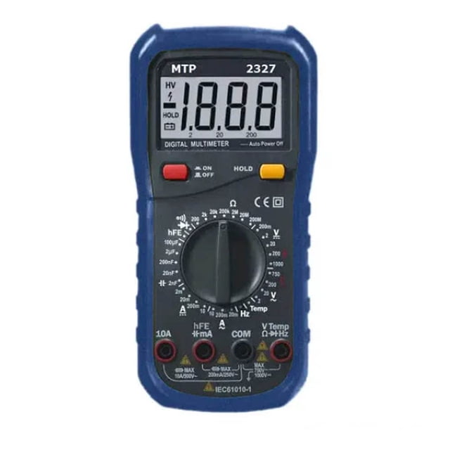 MTP 2327 - MULTIMETER DIGITAL 10A W/BASIC TEMP RES AMP DIODE VOLT HERTZ