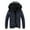 Dark Blue, variant on Herrnalise Men's Fashion Autumn And Winter Stitching Warm Hooded Casual Jacket Cotton Clothes Dark Blue