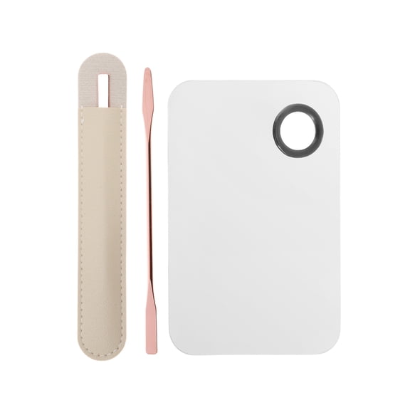 Unique Bargains 1 Set Short Double Head Long Handle Foundation Spatula Rose Gold Tone