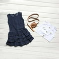 thumbnail image 3 of Lovebay Kids Girls Outfits, Denim Dress + Vest Coat + Belt 3Pcs Clothes Set, 3 of 13