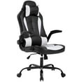 thumbnail image 1 of BestOffice PC Gaming Chair, Ergonomic High Back Office, Lumbar Support, Flip-Up Arms, Headrest, PU Leather, BlackWhite, White, 1 of 6
