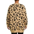 thumbnail image 4 of Dreamers by Debut Women's Plus Size Leopard Print Cardigan, 4 of 5