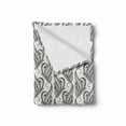 thumbnail image 2 of Grey and White Soft Flannel Fleece Throw Blanket, Swirling Leaves Flower Petals with an Abstract Design, Cozy Plush for Indoor and Outdoor Use, 60" x 80", Charcoal Grey and White, by Ambesonne, 2 of 6
