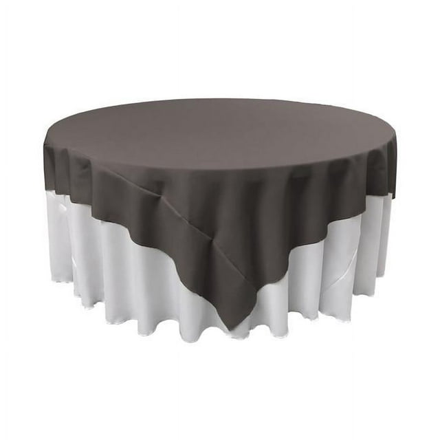 LA Linen TCpop90x90-CharcoalP34 Nappe Carrée en Popeline de Polyester Anthracite - 90 x 90 Po.
