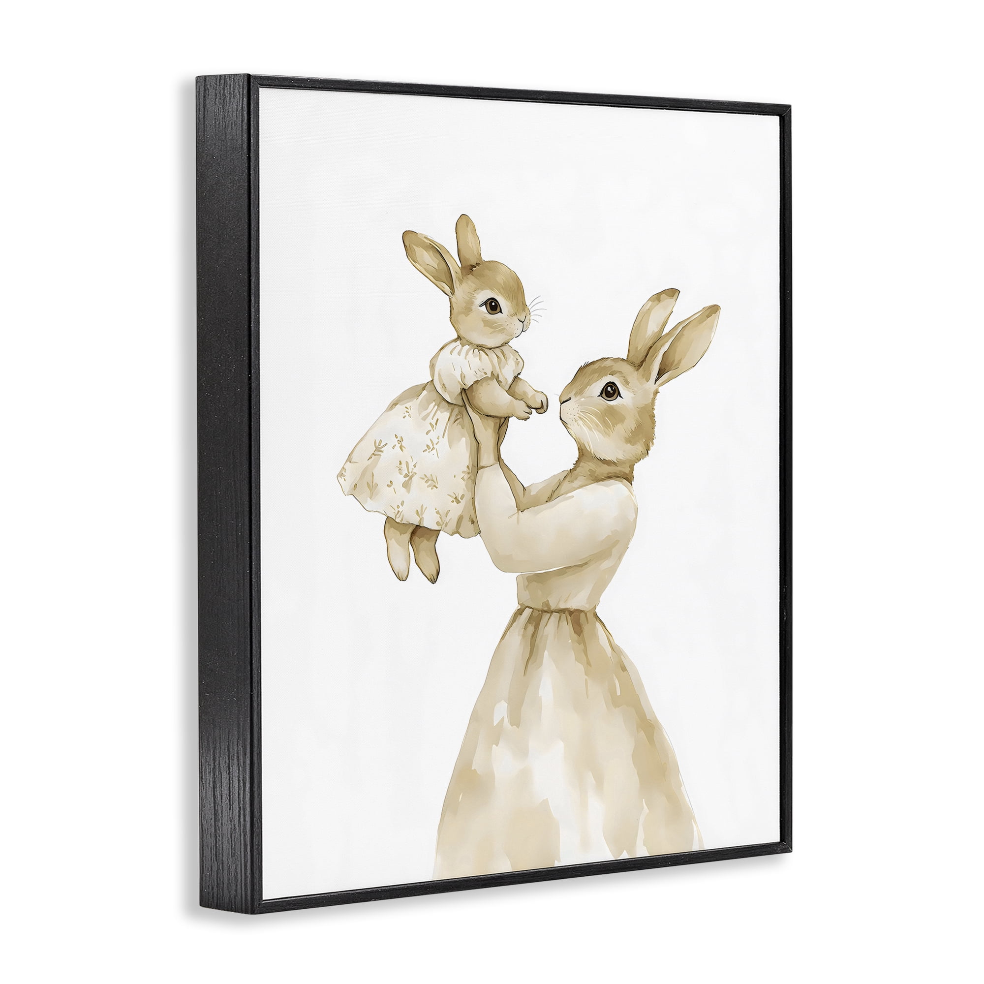 Stupell Industries Tender Mama Rabbit Black Framed Giclee Art, design by Arlington Prints