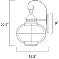 thumbnail image 2 of Maxim Portsmouth One Light 22-Inch Outdoor Wall Light - Oil Rubbed Bronze - 30504CDOI, 2 of 2