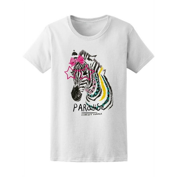 Cool Paradise Zebra T-Shirt Women -Image by Shutterstock, Female Large