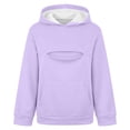 thumbnail image 5 of Hiijoy Girls Casual Hoodie Cat Pocket Long Sleeve Hooded Sweatshirt Kids Loose Pullover, 5 of 9