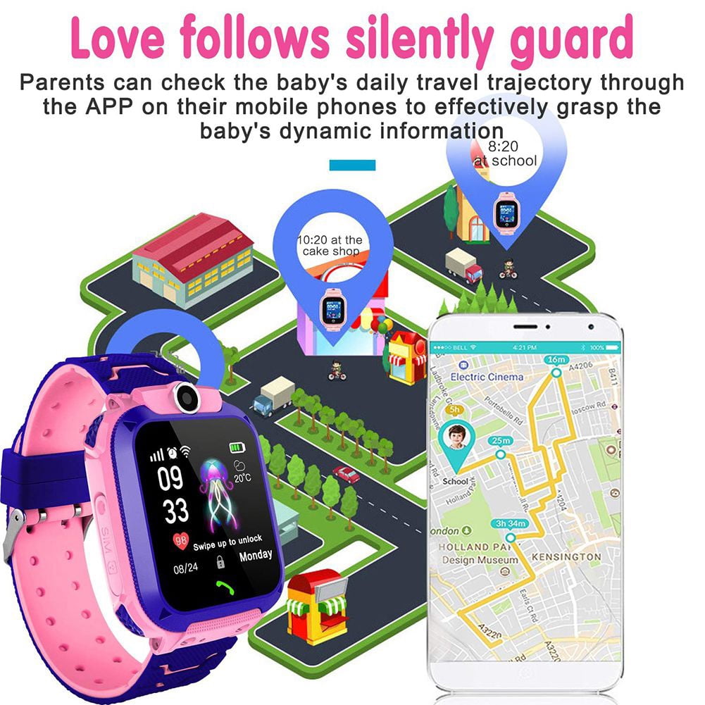 Smart Watch for Kids - Kid GPS Tracker with Phone Smartwatch for Boys Girls with Two-Way Call SOS Anti-Lost Games Camera, Child Cellphone Watch School Class Gifts