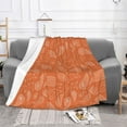 thumbnail image 2 of XMXT Throw Blanket, Paisley Orange Decor Print Machine Washable Blankets for Sofa, 80 x 60 inches Orange, 2 of 9