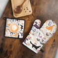 thumbnail image 5 of Cartoon Dog and Flower Kitchen Oven Mitt and Pot Holder Sets 2 Pcs for Baking, Cooking and Grilling, Heat Resistant Up To 392 °F, 5 of 7