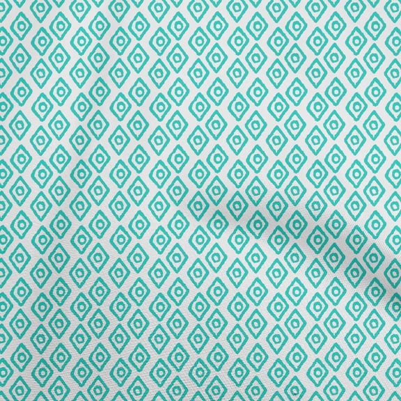 oneOone Rayon Turquoise Green Fabric Block Quilting Supplies Print Sewing Fabric By The Yard 56 Inch Wide-EW