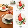 thumbnail image 3 of SKYSONIC 2 pcs Watercolor Bird Cardinal Winter Pot Holders Trivets, Heat Resistant Trivets,Christmas Pine Cotton Thread Weave Mats for Hot Pads Pans Pot Bowl Teapot, 3 of 7