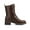 BROWN/PU, variant on BURUDANI Women's Lace-up Combat Boots Mid-calf Military Winter Boots