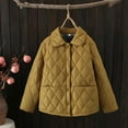 thumbnail image 2 of Women's Winter Coats Sevevn Women Warm Quilted Jackets Long Sleeve Button Up Soild Puffer Jacket Coats With Pockets, 2 of 8