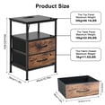 thumbnail image 2 of Beddle Nightstand with Charging Station, LED Bedside Table with 2 Fabric Drawer, 2-Tier End Table for Bedroom, Living Room, Black and Brown, 2 of 8