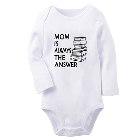 

Mom Is Always The Answer & Books Funny Rompers Newborn Baby Unisex Bodysuits Infant Jumpsuits Toddler 0-12 Months Kids Long Sleeves Oufits (White 6-12 Months)