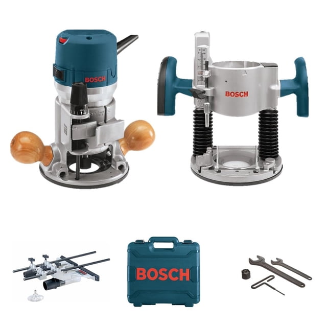 Enrutador Bosch 1617EVSPK 12A, 2,25 HP con guía de bordes y cubierta antipolvo