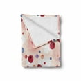 thumbnail image 2 of Peach Soft Flannel Fleece Blanket, Raspberries Blueberries Cranberries Food Themed Design with Abstract Circle Backdrop, Cozy Plush for Indoor and Outdoor Use, 60" x 80", Multicolor, by Ambesonne, 2 of 6