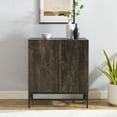 thumbnail image 2 of Crosley Furniture Jacobsen Wood Bar Cabinet in Brown Ash/Matte Black, 2 of 3