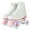 White & Pink, variant on LUOLUO Roller Skates for Women, Boys,Gilrs, High-Top Double Row Leather Quad Skates, with Pink Flash Wheel, White & Pink,Youth 4/Women 4.5