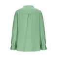 thumbnail image 4 of ClodeEU Womens V Neck Long Sleeve Tops ,2025 Fall Casual Loose Puff Sleeve Blouse, Boho Work Blouse T Shirts Green,Womens Plus M, 4 of 8
