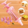 thumbnail image 3 of Monebena Cookie Press, Classic Biscuit Maker, Cake Making Cake Decorating Set with 8 Icing Tips Nozzles for DIY Cake Cookie Maker Decorating Tool Pink, 3 of 7