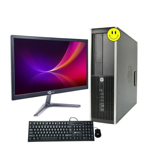 Ordinateur de Bureau HP SFF PC, Intel i5 3,20 GHz, 16 Go RAM, 256 Go SSD, Moniteur 24 Pouces, Windows 11 Pro Remis à Neuf