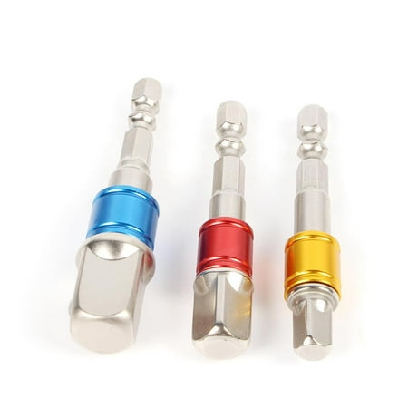 

3Pcs Socket Adapter Extension Set 1/2 3/8 1/4 Hex Shank Bit Square Power Drill Cordless Impact Sockets Bit Set